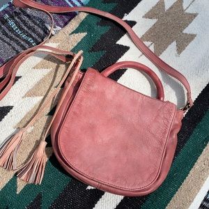 Pink leather purse